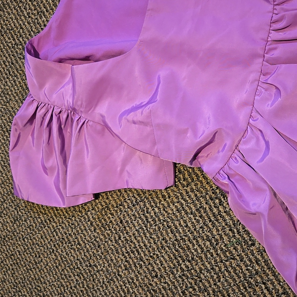 Express orchid purple Puff Sleeve baby doll Top NWT - Picture 3 of 4